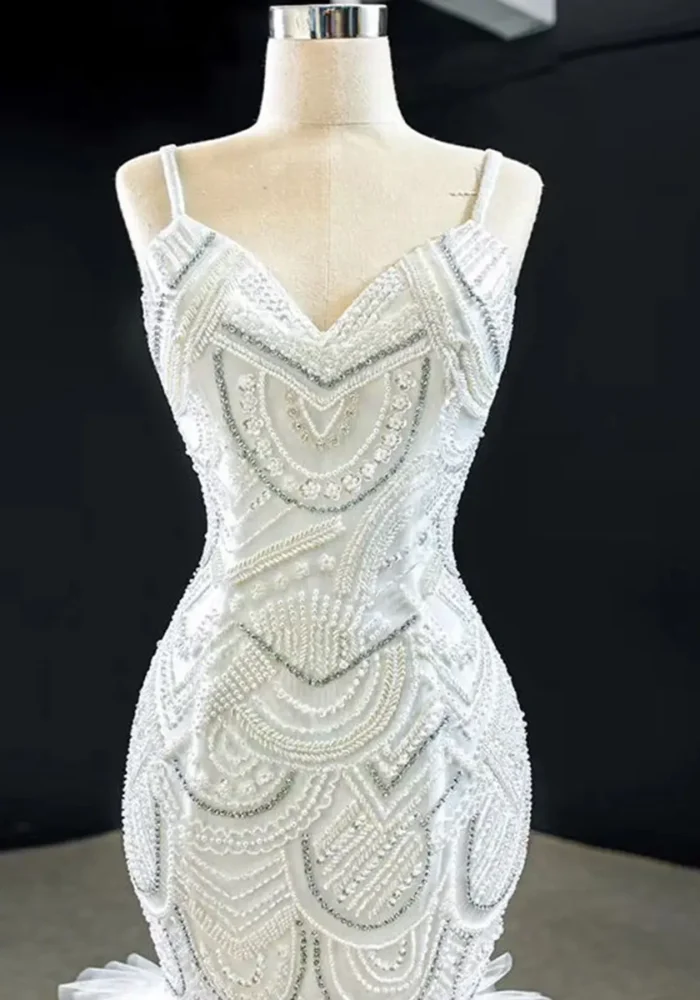 Mermaid Sleeveless Beautiful Dress Latest Luxury Wedding Dress